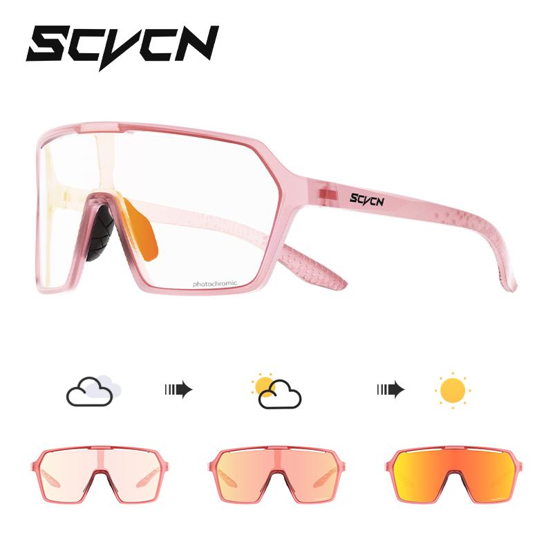 SCVCN Cycling Glasses Fashion Sunglasses for Men Photochromic Women Bike Mountain Road Bicycle Eyewear Cycle Goggles UV400 MTB