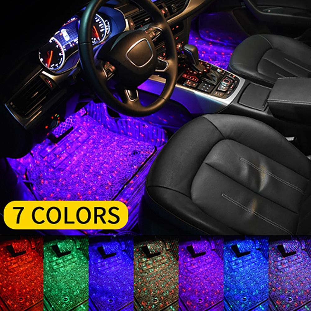 4Pcs Star Effect Car Interior Decorative Light Seat Bottom LED Light Strip Kit
