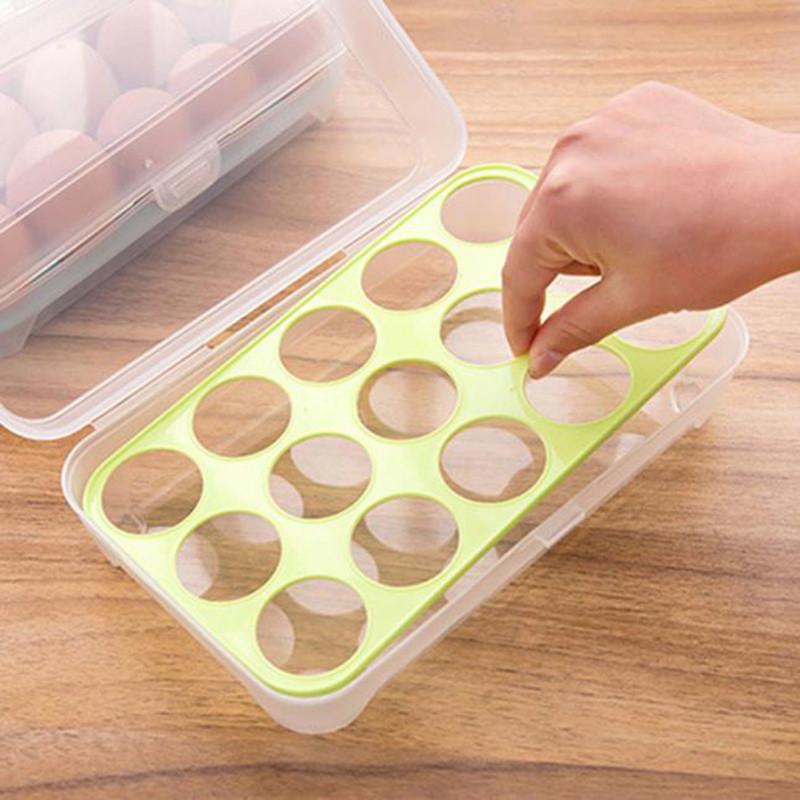Single Layer Refrigerator Food 15 Eggs Airtight Storage container plastic Box