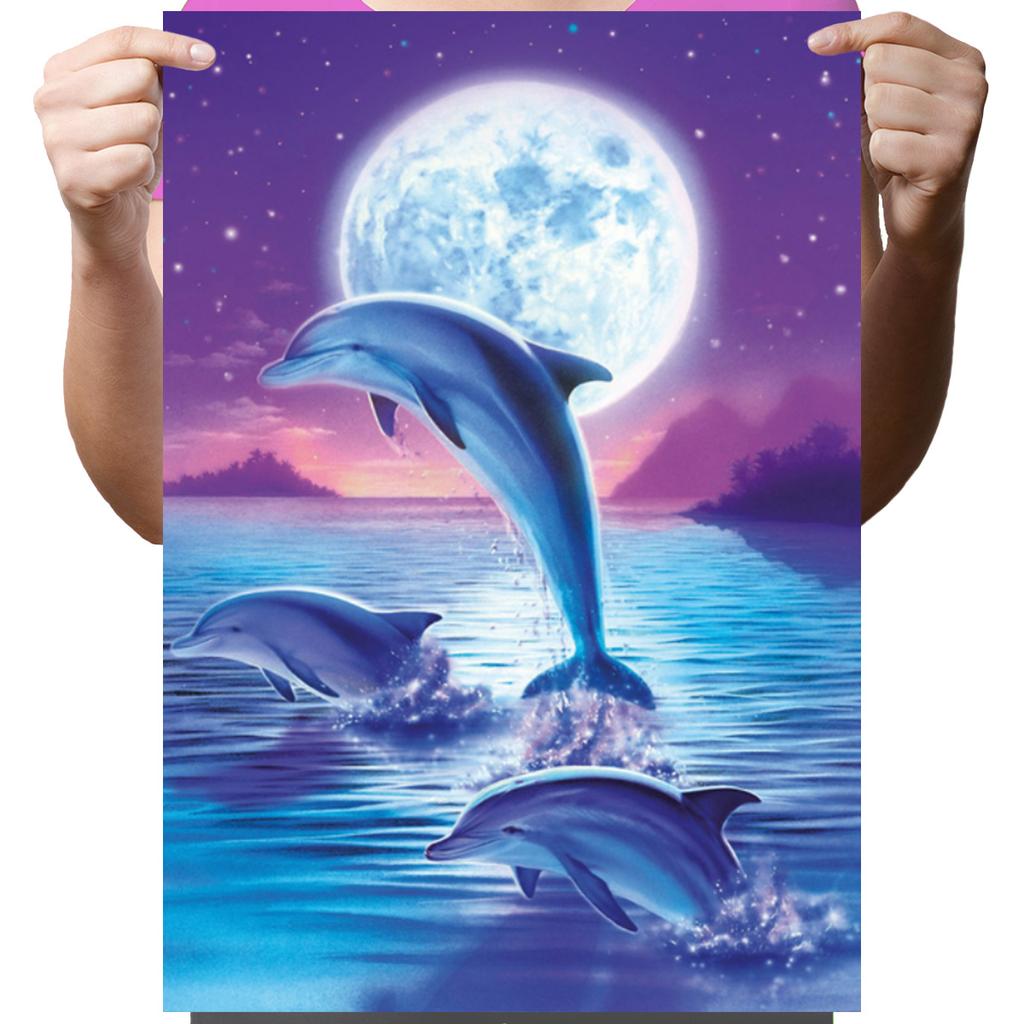 Ob_L_100 - Diamond Painting 30X40 - Zwierzeta, Delfin