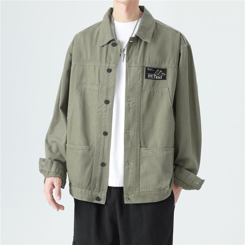 Giacca da Cowboy Abbigliamento da Lavoro Camicia Casual Cotone Giacca alla Moda Uomo