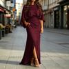 Robe longue plissée pour femme avec poches, taille cintrée, coupe ajustée, pour le quotidien et le travail