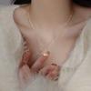 White Jade Cedony Ruyi Peace Lock Necklace Female Chinese Style Light Extraordinary Thoughts Aoka Cloud Long Life Lock Collarbone Chain