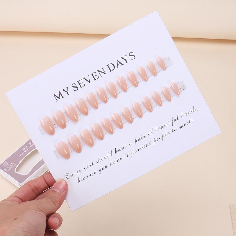 Teardrop Nude Wearable Manicure Nail Tips - Removable False Nails