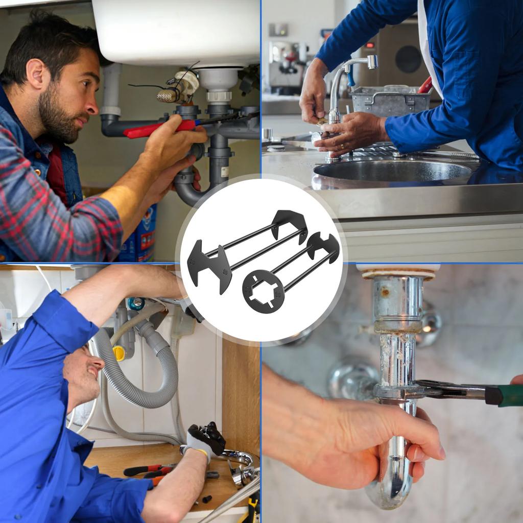 4Pcs Basin Wrench Metal Sink Wrench Tool Universal Faucet Wrench Hand Tool Plumbing Wrench Tool Basin Spanner for Tight Spaces