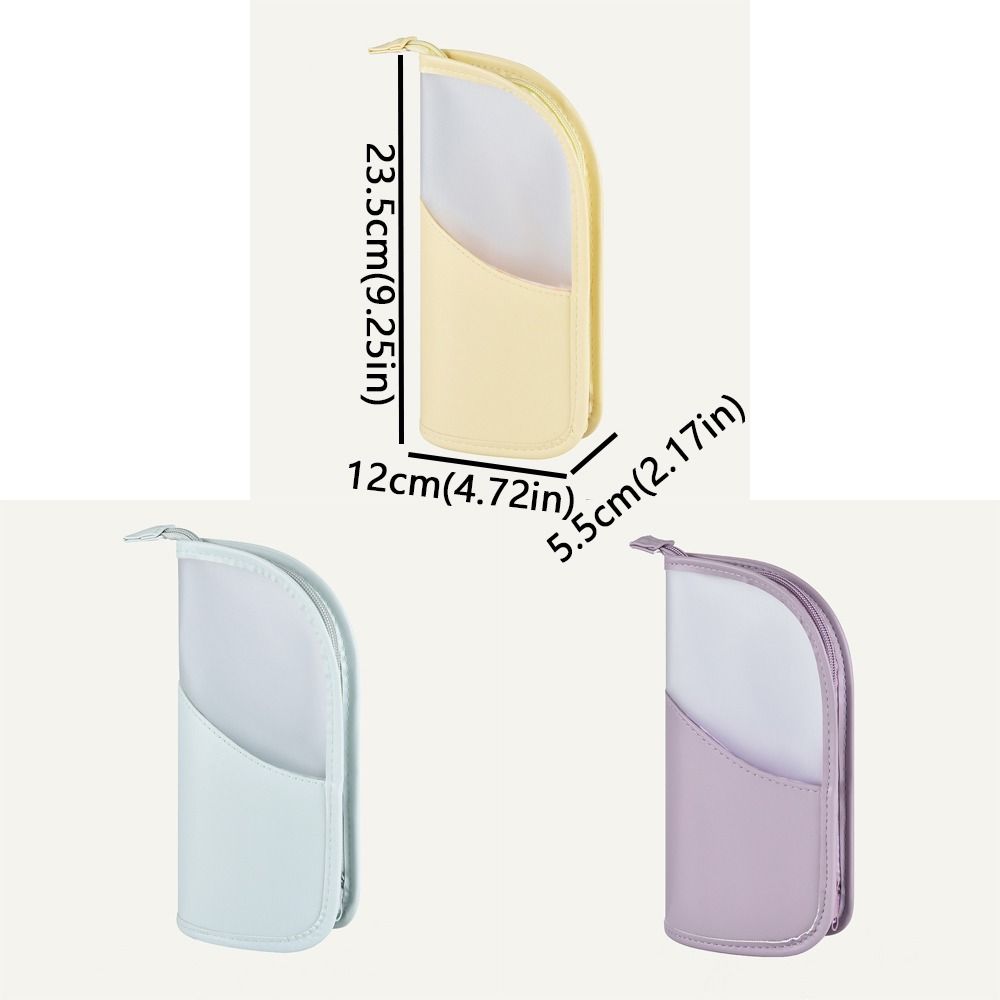 Waterproof Toothbrush Toiletry Pouch Clear Zipper Closure Portable Beauty Holder Large Capacity Vertical Stand Cosmetic Bag