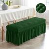 1PC Elastic Rectangle Bench Cover with Skirt Stretch Bubble Seersucker Stool Cover All-inclusive Piano Chair Slipcover Bedroom