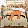 Sloth Duvet Cover Set Cartoon Space Sloth Bedding Set Sloth Animal Comforter Cover Double Queen King Size Polyester Quilt Cover