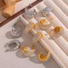 European Style Water Drop Rhinestone Earrings: Fashionable, Light Luxurious, Temperament Enhancing, 18K Gold-Plated Titanium Steel.