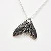 Gothic Retro Sliver Color Death Skull Moth Pendant Necklace for Women Men Hallowmas Party Hip-hop Trendy Jewelry Accessory Gifts