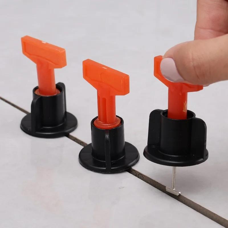 46pcs/Set Ceramic Floor Tile Leveling System Clips Spacers Porcelain Leveler Kit Construction Tools for Tile Laying Wall Fixing