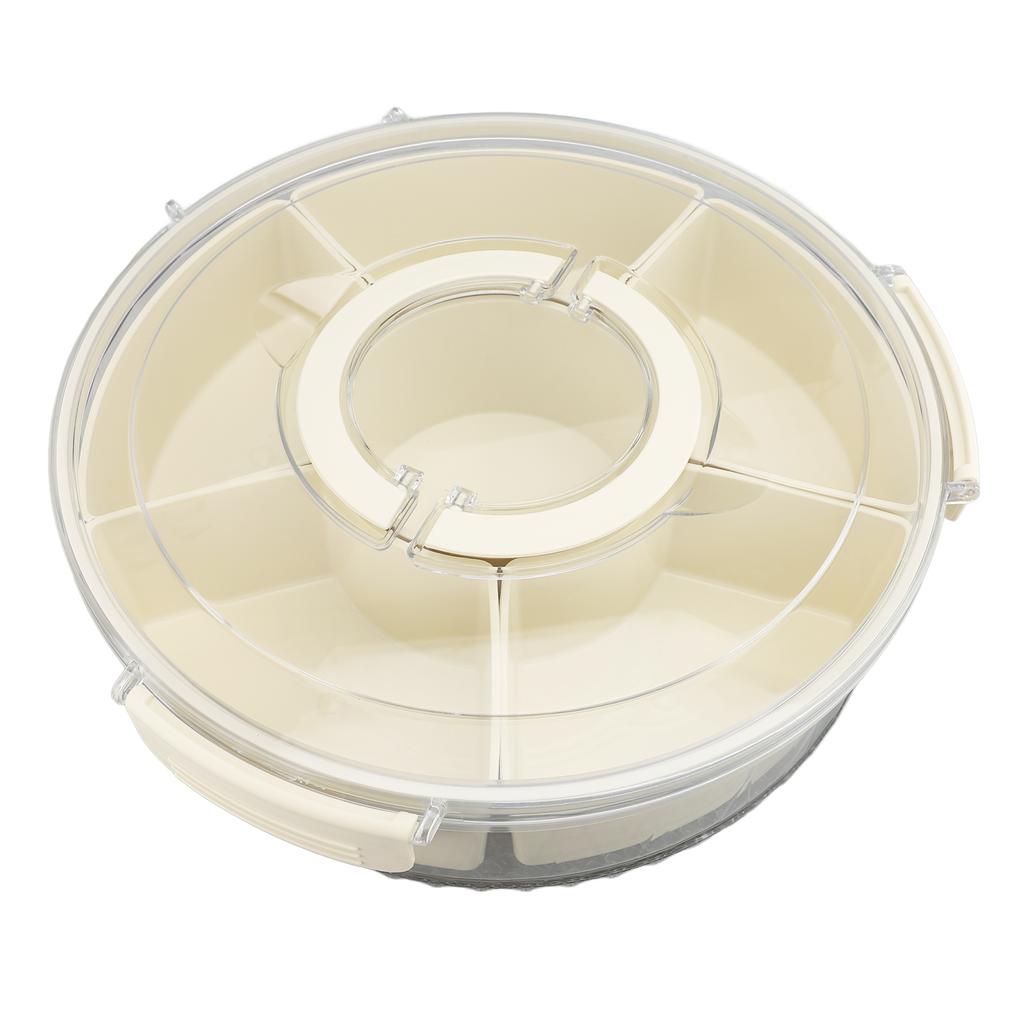 Divided Serving Tray with Lid PP PET Sealed Rotatable Clear Snack Spinner Food Platter Charcuterie C