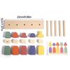 Color Sorting Toys Montessoris Wooden Early Learning Toys Fine Motor Skills Puppet Hat Face Match Creative Stacking Toys For Kid