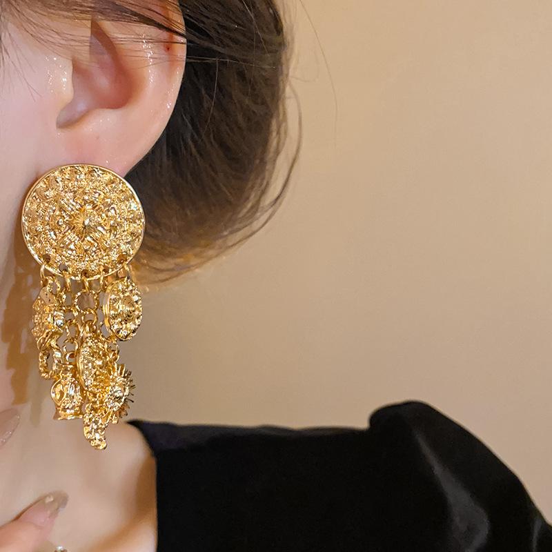 Geometric Double-layer Earrings, European and American Personality Trend Earrings, Casual Versatile Earrings, Niche