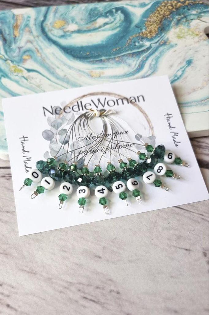 Handmade Knitting Markers Set – 10 Decorative Stitch Rings