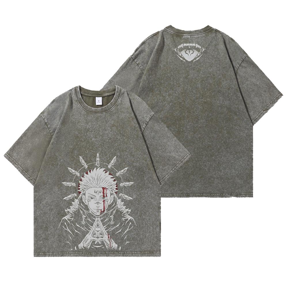 Anime Jujutsu Kaisen Streetwear Harajuku T-Shirt Print T-Shirt Herren Sommer Kurzarm T-Shirt Baumwolle Lockere Oberteile Tees