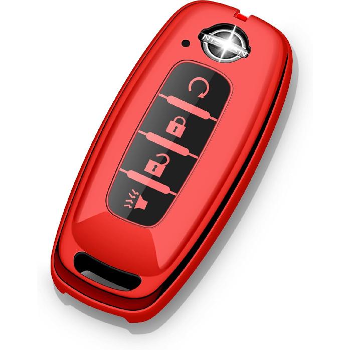 For Nissan Key Fob Cover 3 Buttons Car Key Case Sentra Kicks Pathfinder Rogue Ariya 2026 2025 2024  Accessories Pink