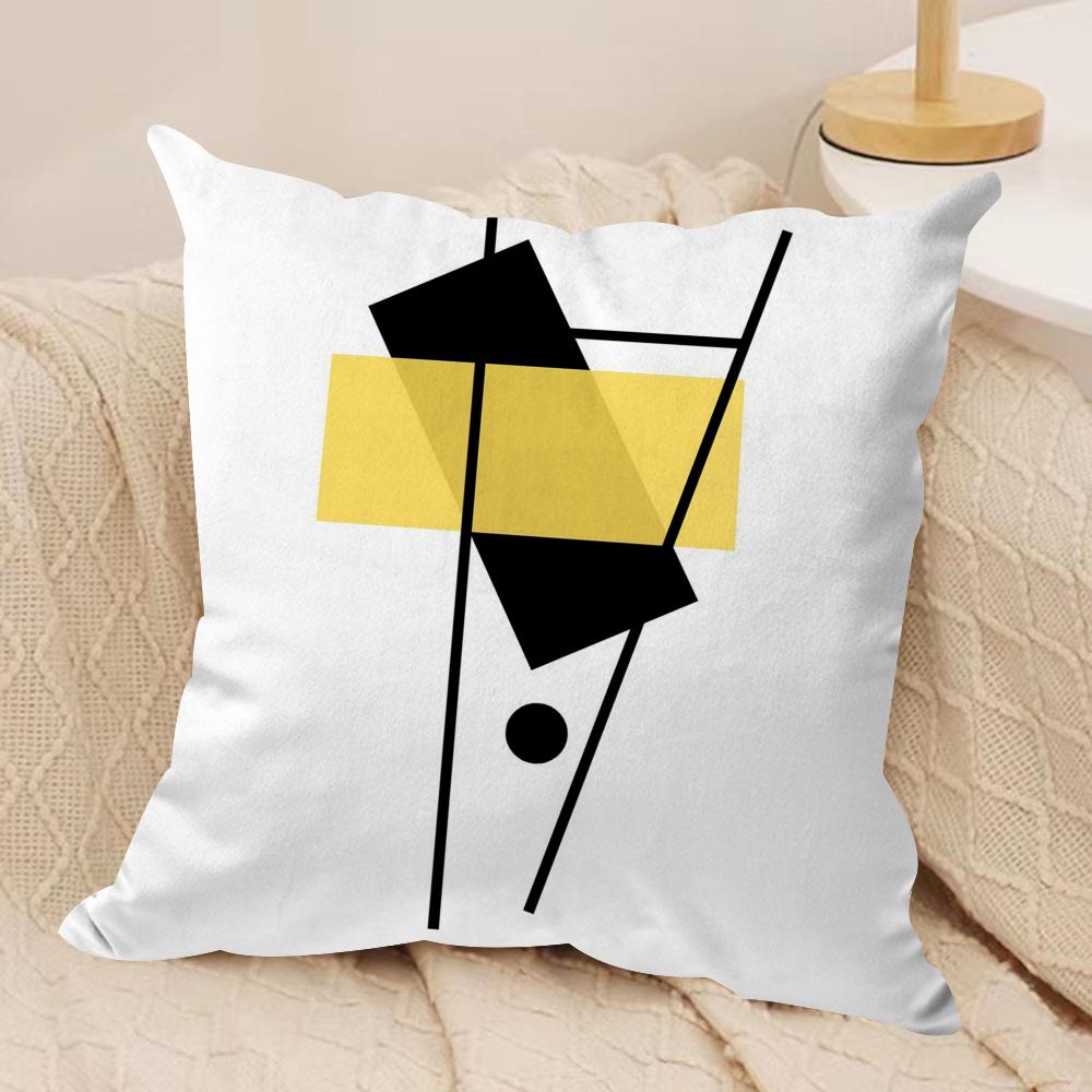 Abstract Lines Cushion Cover Soft Plush Fabric DoubleSided Printed Sofa Cushion Cover for All Seasons Home Decor Gift