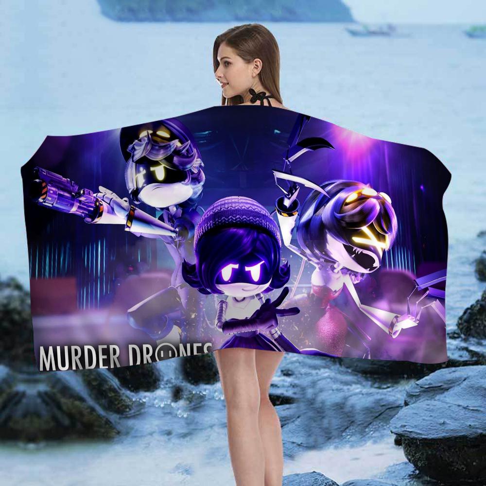 M-Murder D-Drones Beach Towel Cartoon Cute Summer Kids Large Bath Pool Beach Towel Microfiber Absorbent For Swimming Travel