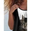 Women's Sleeveless Vest Creative Color Pattern Cat Printing Comfortable Soft Fashionable Versatile Summer Vest