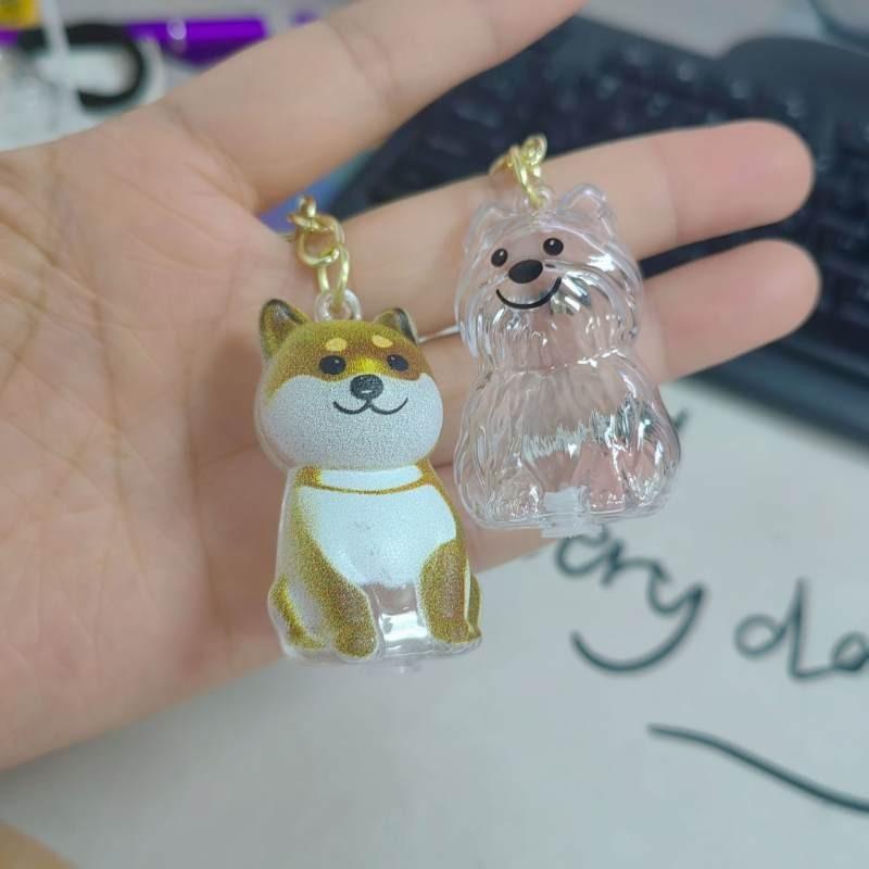 Dog Hair Organizer Resin Cartoon Keychain For Pet Lovers And Home Decor