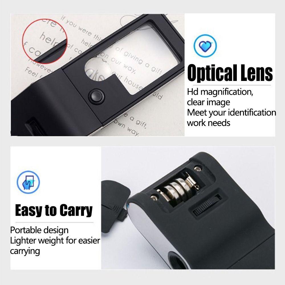 Handheld 3X Magnifying Glass Battery Powered Reading Magnifier  Optical Instruments