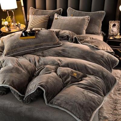 OEING Thickened Winter Coral Fleece 4-Piece Bedding Set
