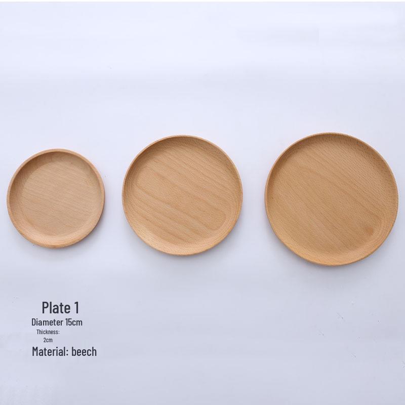 Round Black Walnut Wooden Tray for Breakfast, Pastry, Fruit, and Snacks