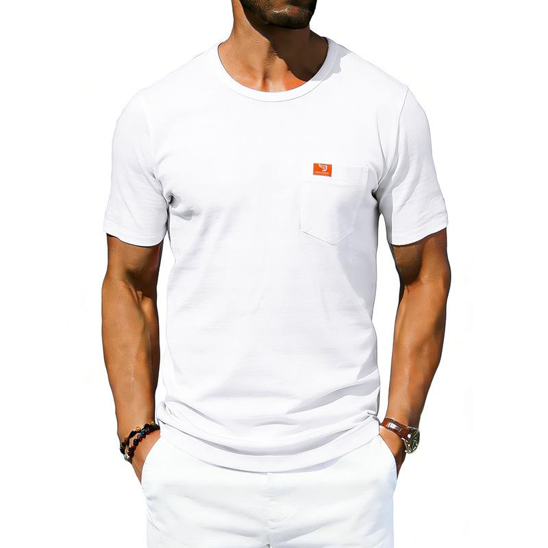 Men’s Summer Striped T-shirt: Loose-fit, Vintage-style, Commuter-friendly, Relaxed, Minimalist, Casual, Round-neck, Short-sleeved Top