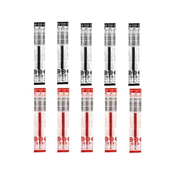 Zebra Sarasa Clip Gel Pen Refill, 0.5mm, Black & Red, 5-Piece Set Each