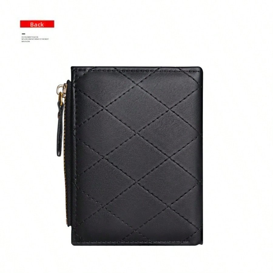 Korean version women's wallet short folding multi-card position simple student wallet change clip embroidered thread change bag