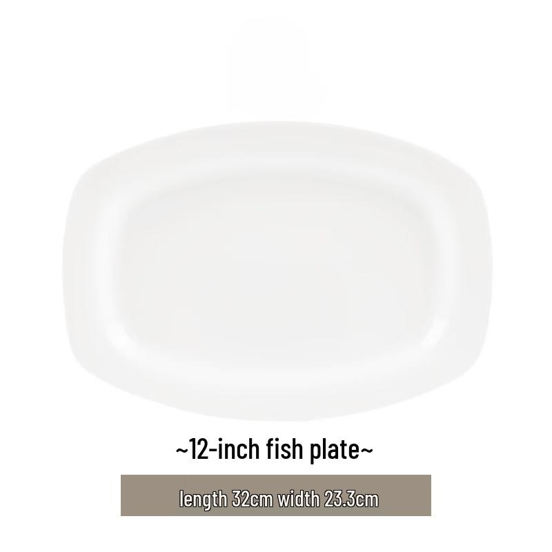 Maud Lanca 12-inch White Ceramic Fish Plate