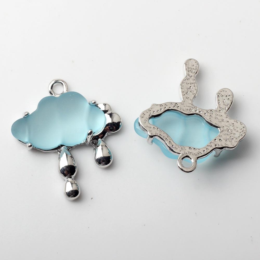 Matted Resin and Zinc Alloy Cloud Charms for Earrings and Necklaces Resin Charms for Jewelry Making 10pcs/lot