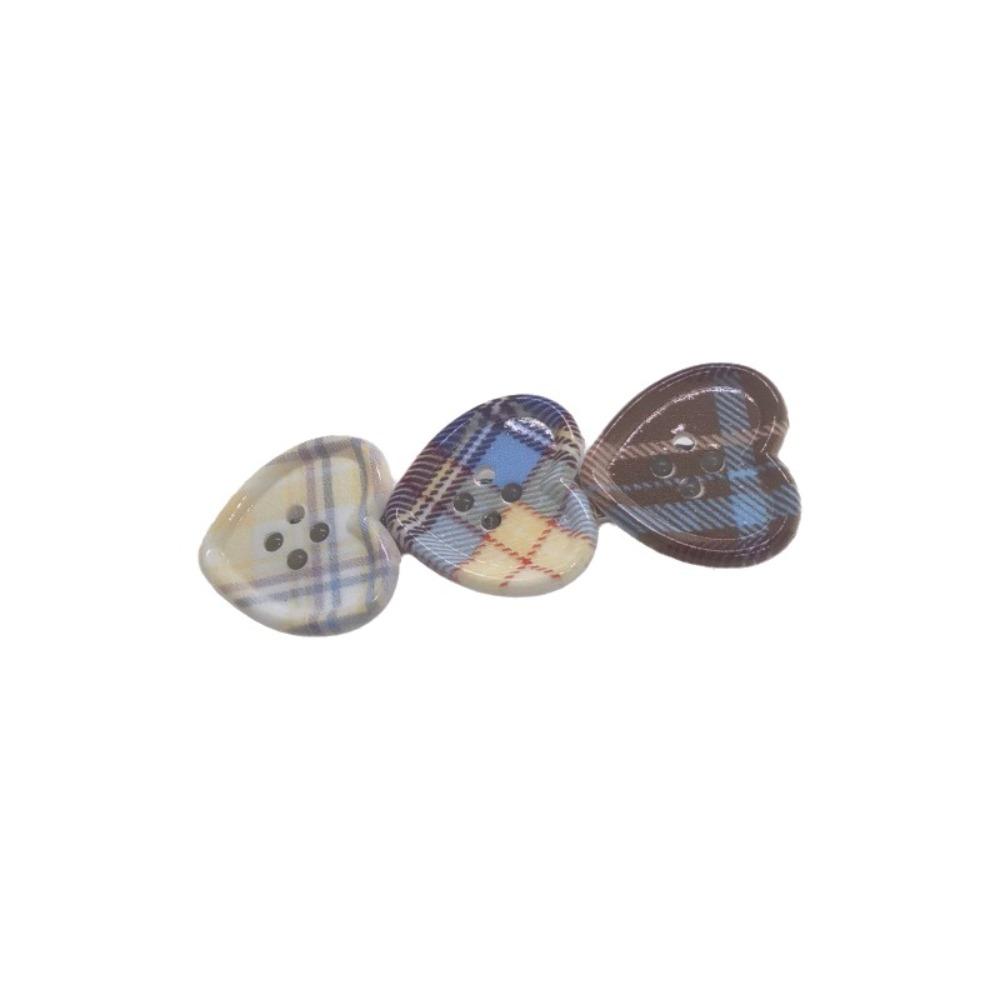 Heart Shape Heart Hair Clip Plaid Pattern Alligator Clip Fashion Plaid Hair Clip Gifts Style 2