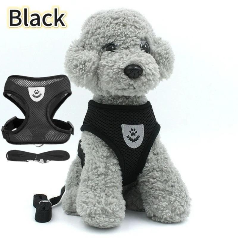 

Summer Cat Dog Harness Lead Leash Adjustable Vest Polyester Mesh Breathable Harnesses Reflective for Small Dog Cat Lesah S (1.5-2.5kg)