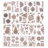 Henna Tattoo Stickers, Red Brown Waterproof Lace Temporary Tattoos, Indian Mehndi Body Art for Women Girls, Festival Makeup