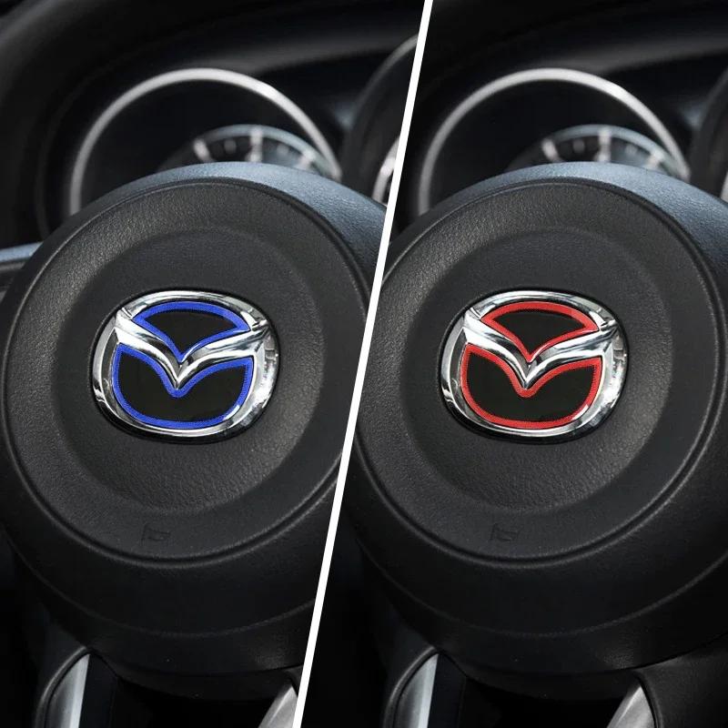 1X For Mazda Axela Atenza CX-4 CX-5 CX-7 CX-9 Protective Decoration Car Steering Wheel Front Emblem Styling Badge Logo Sticker