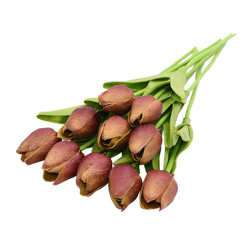10 Stück Tulpen-Kunstblumen, fühlen sich echt an, künstlicher Blumenstrauß aus PE, für Hochzeitsdekoration, Blumen, Hausgarten-Dekoration