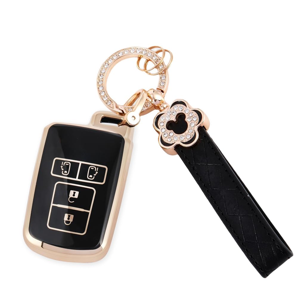 

Чехол для ключа для Toyota Noah 80 серии Милый чехол для ключа Сакура Voxy 80 Чехол для смарт-ключа Сакура для нового Vellfire 30 серии Alphard 30 серии Ключ Слива чёрный