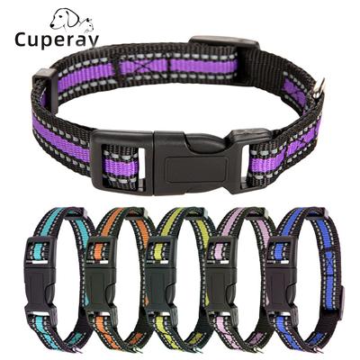 Reflektierendes Hundehalsband Verstellbar Sicherheits-Nylon Haustierhalsbänder Robust & Langlebig Geeignet für Große, Mittlere und Kleine Hunde Haustierbedarf