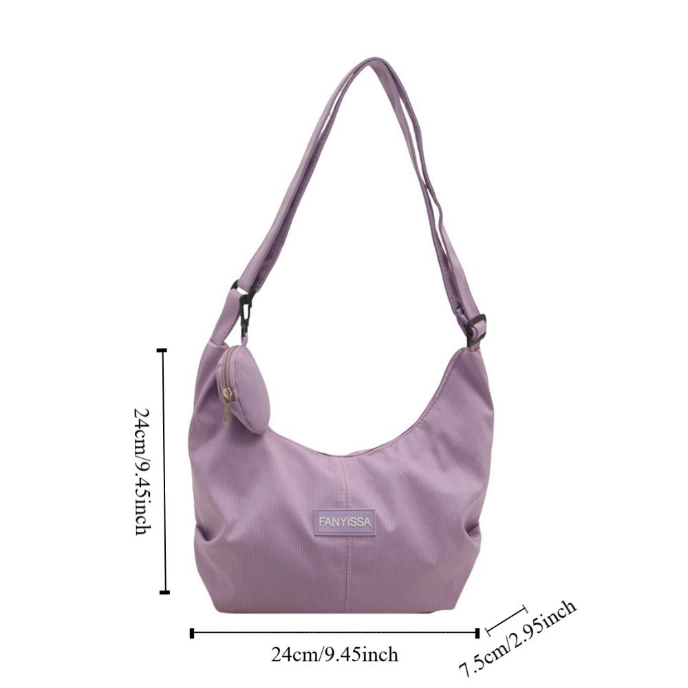 Cream Color Canvas Bag with Coin Purse Korean Style Simple Dumpling Bag  Women