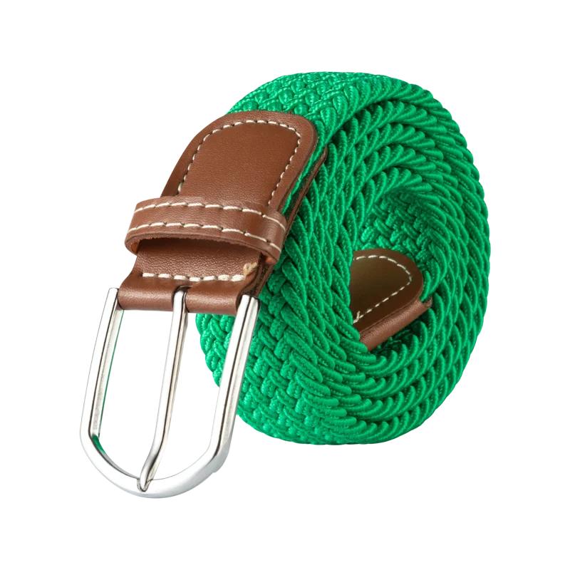 120cm Unisex Elastic Fabric Casual Belt Pin Buckle Expandable Braided Stretch Canvas Simple and Stylish Leisure Men Women Belt