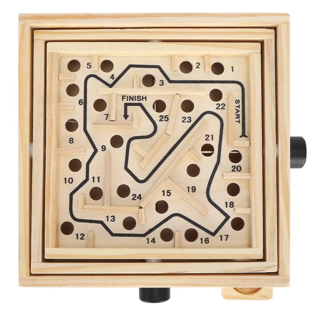 Wooden Maze Game Labyrinth Board Track Ball Puzzle Gaming Educational Toy