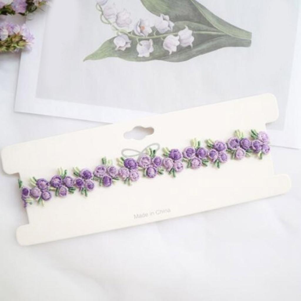 Women's Adjustable Lace Collar Necklace Elegant Neckband Choker Necklace Beautiful Embroidered Flower Neck Jewelry