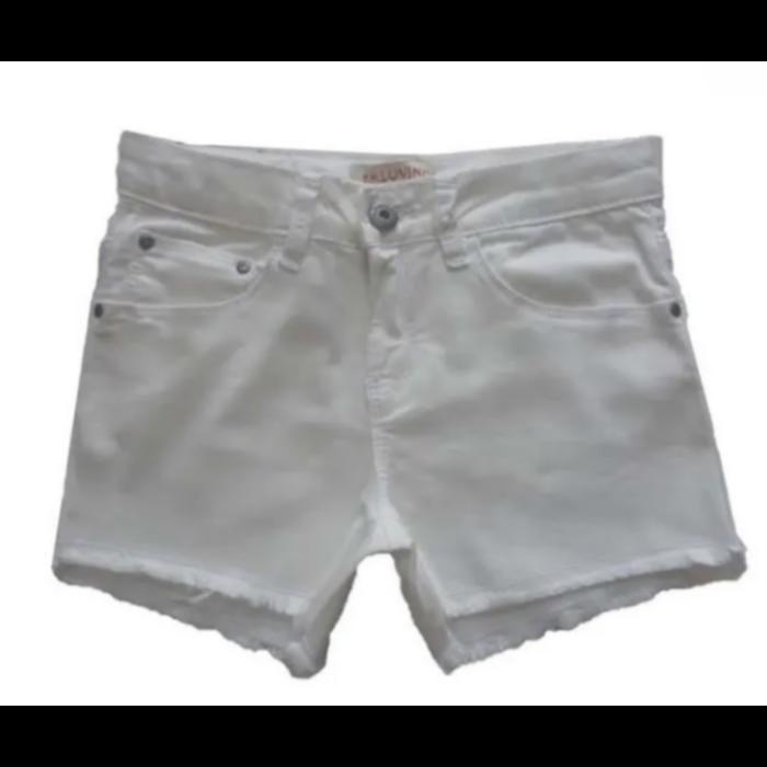 Short Enfant Fille - PM LOVING - Blanc - 90% Coton - Taille Ajustable - 8 à 16 ans