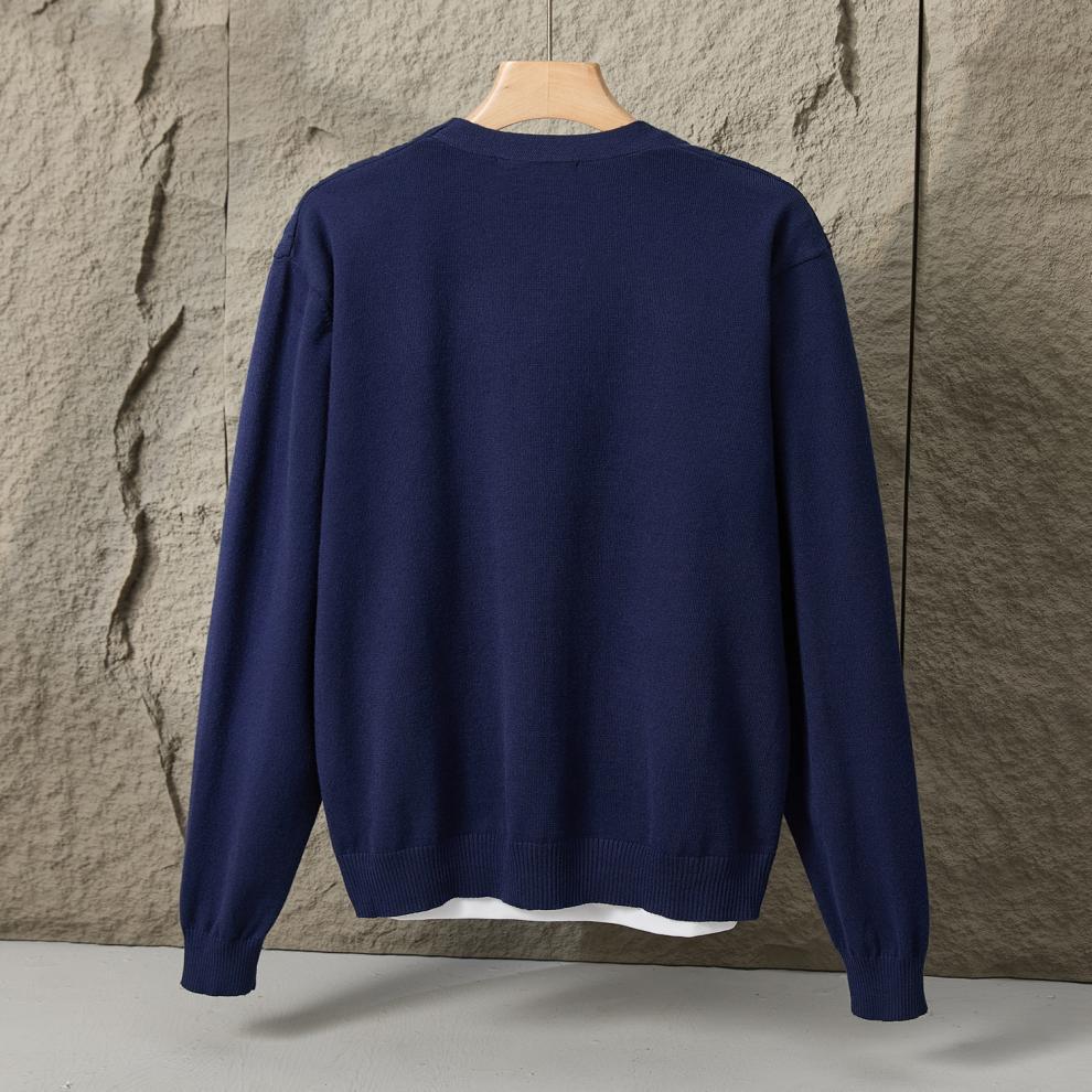 2025 Autumn/Winter Men's Casual Korean Style V-Neck Cardigan Sweater