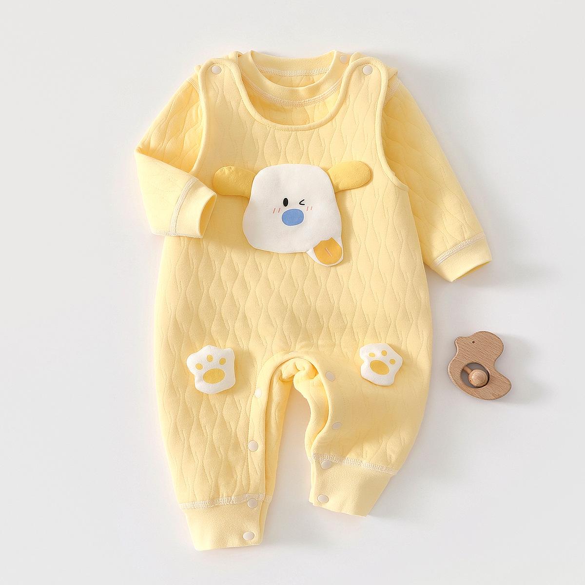 2025 Korean Style Pure Cotton Baby Romper - Early Autumn Collection Size 80