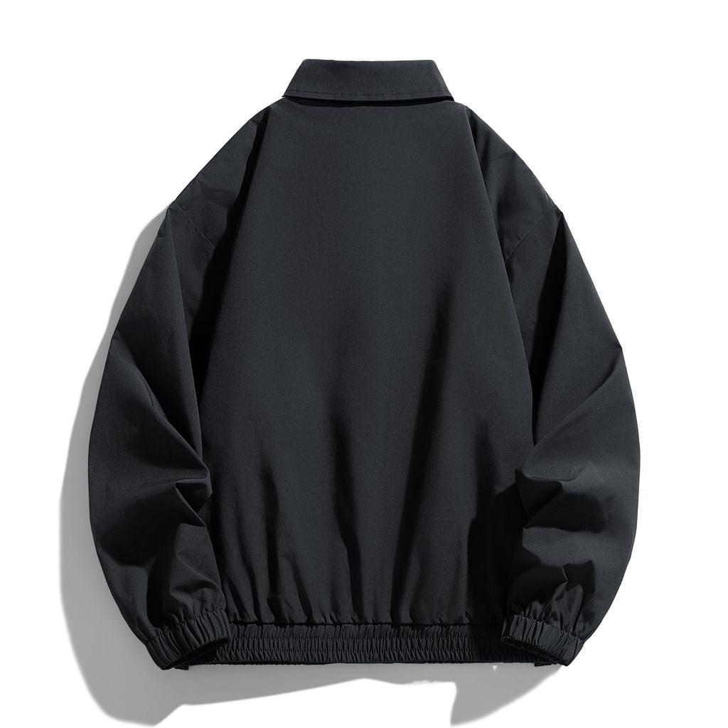 Spring and Autumn Lapel Jacket Men's Three Bars Loose Korean Version Casual Jacket Loose