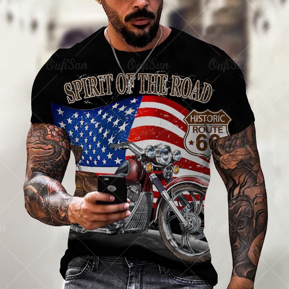 Men's Casual Printed Short Sleeve Loose Comfort Top T-Shirts Men’s
