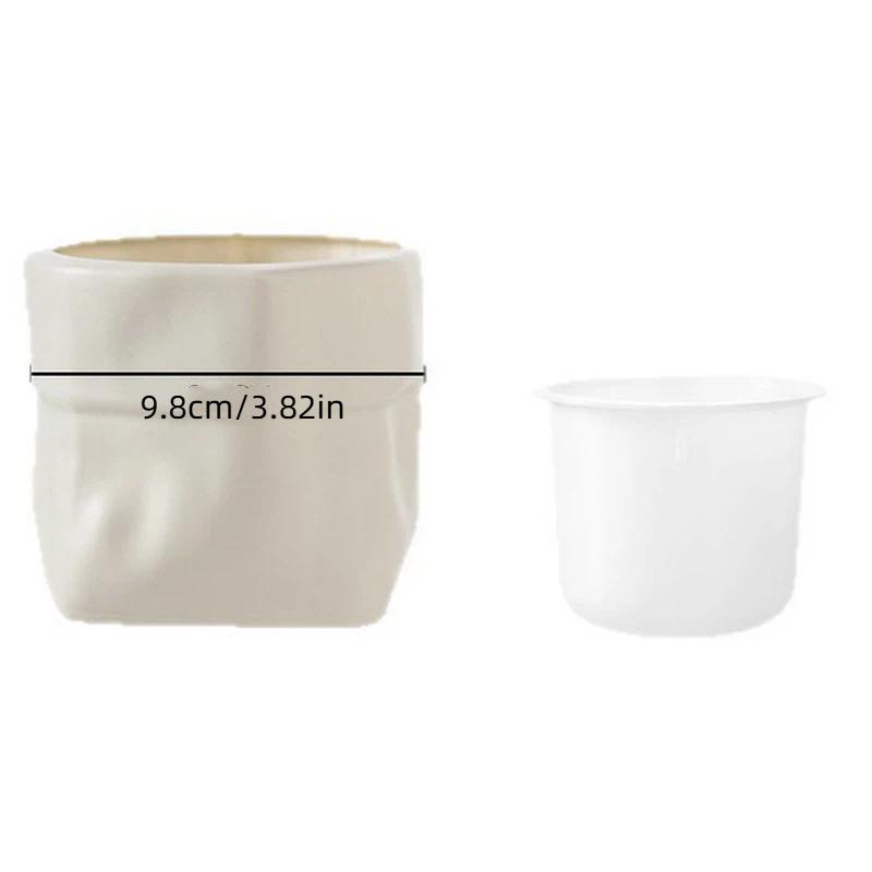 Mini Self Watering Flower Pot Fish Tank Plastic Plant Pots Self Watering Planter Pot Vase For Home Decoration